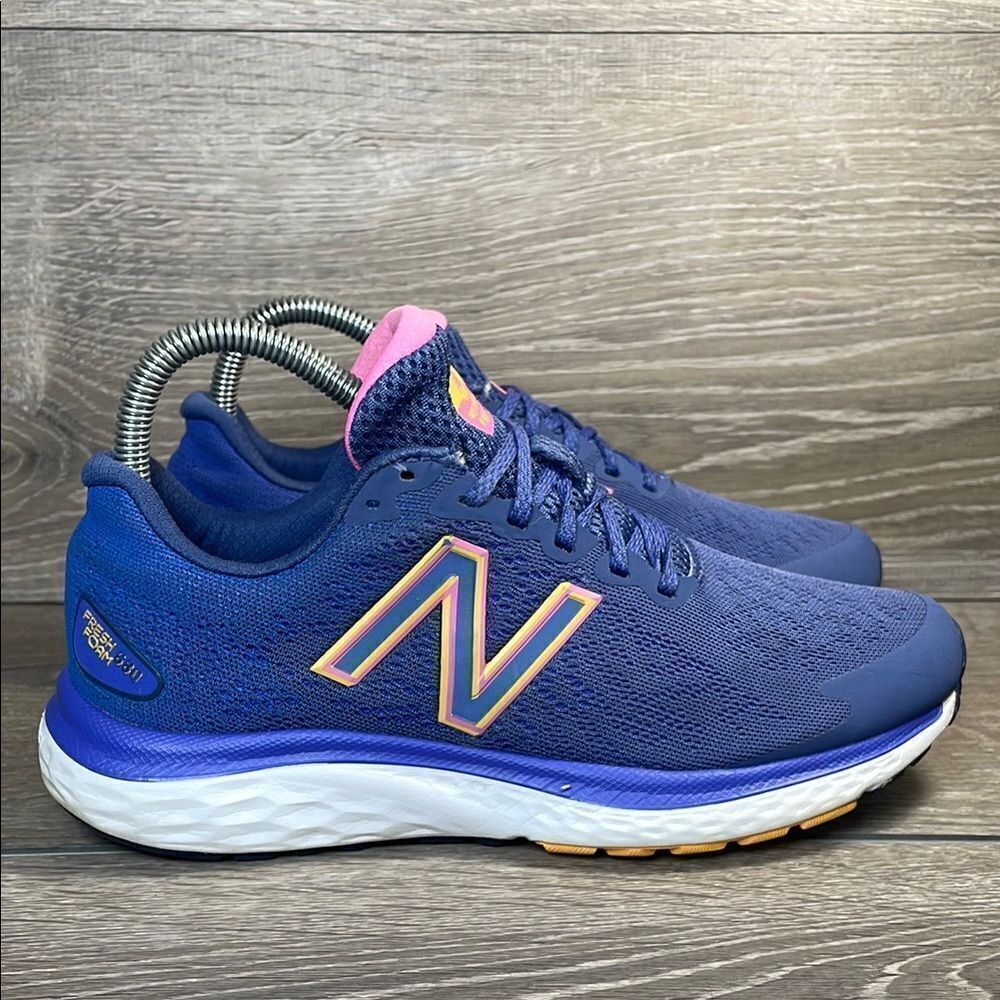 New Balance 680 v7 Fresh Foam Night Sky Aura Blue Pink Women’s Sz 7.5B Sneakers